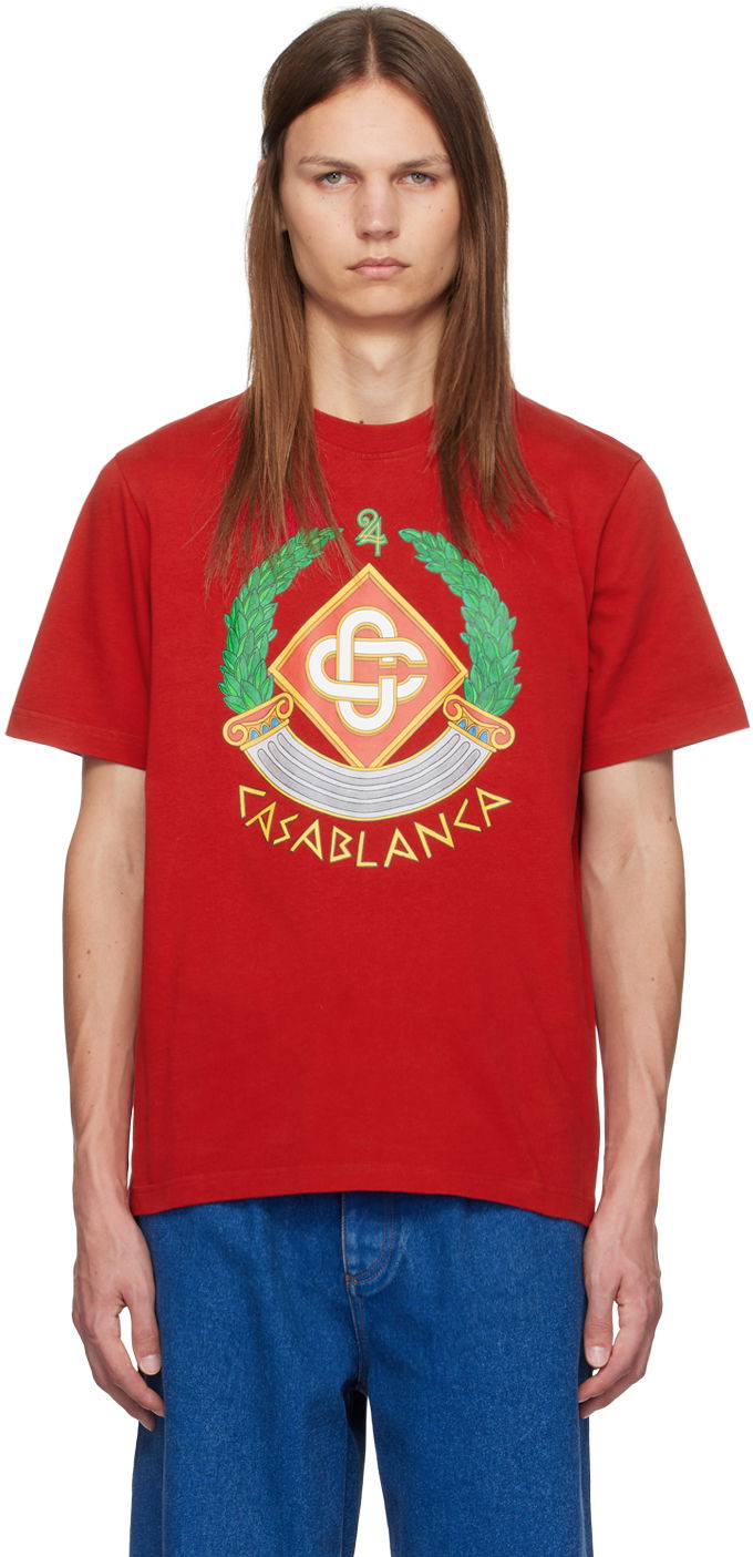 Tričko Casablanca Red Casa Crest T-Shirt Červená | MF24-JTS-001-08, 0