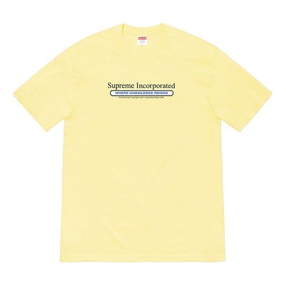 Tričko Supreme Inc. Chest Logo Short Sleeve T-Shirt Žltá | SUP-FW19-753