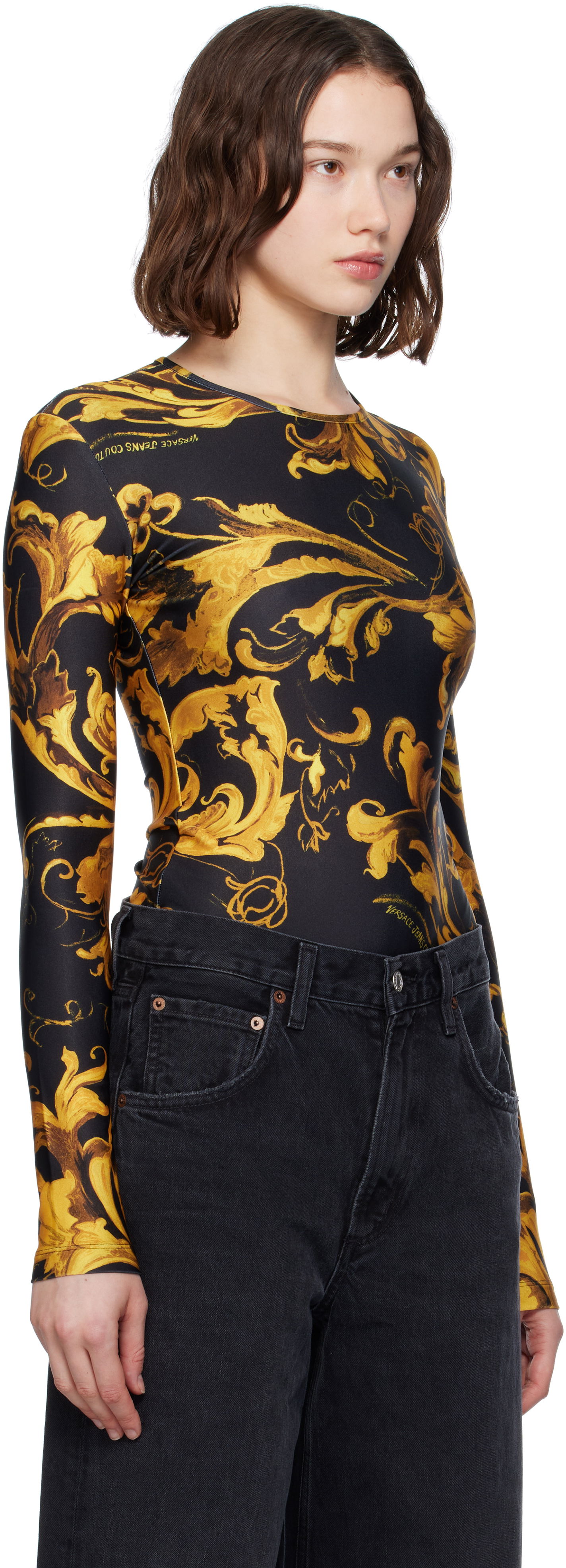 Body Versace Versace Jeans Couture Lycra Regalia Bodysuit Čierna | E79HAM221_EJS501, 1