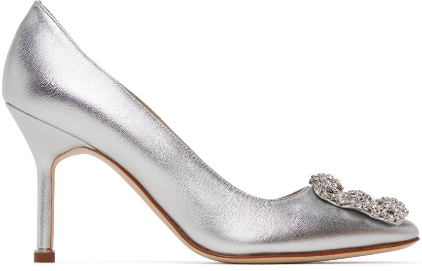 Doplnky Manolo Blahnik Manolo Blahnik Hangisi Pumps with Jewel Buckle Metalická | 223-1475, 0