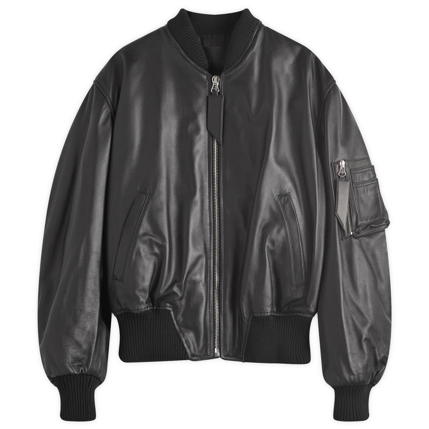 Bomber bunda The Attico Attico Anja Leather Bomber Jacket, Size X-Small Čierna | 231WCB04-100, 1