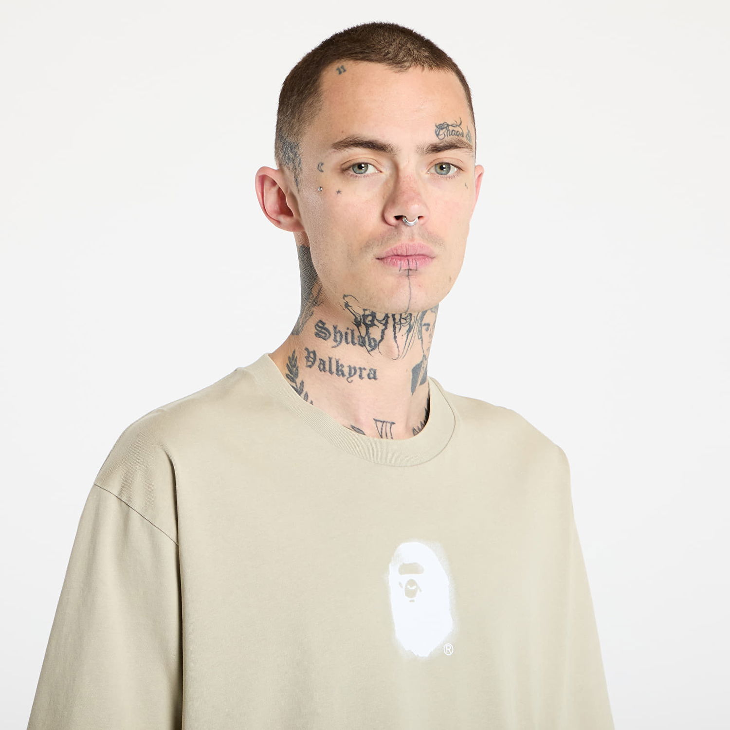 Tričko BAPE A BATHING APE Pigment Print Ape Head Relaxed Fit T-Shirt Béžová | 001CSL301307MOLD, 1