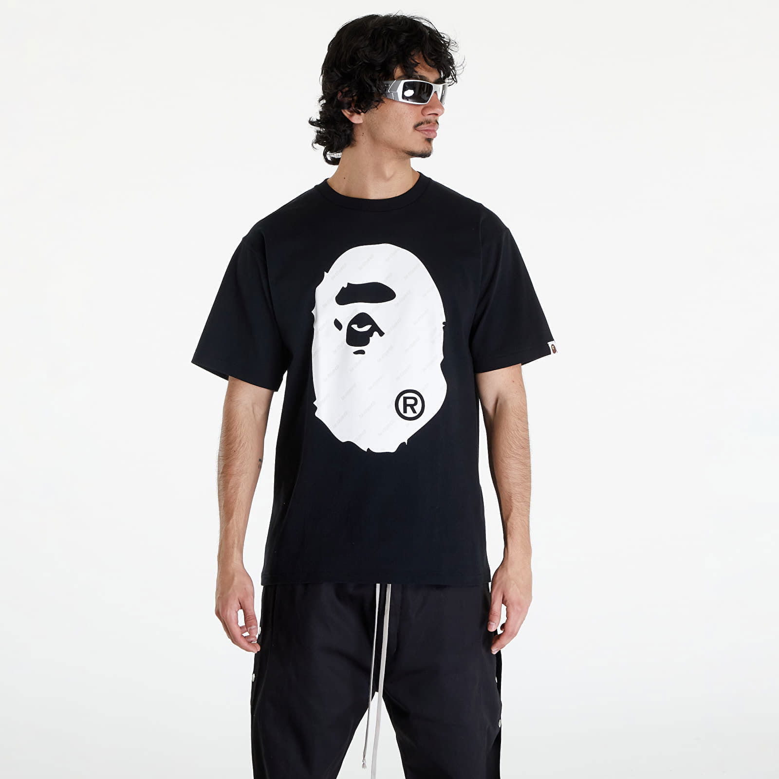 A BATHING APE Bape Hexagram Big Ape Head Tee Black