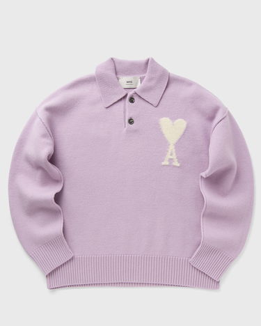 Sveter AMI AMI Paris ADC Polo Sweater Fialová | UPL390.KN0090-505, 0