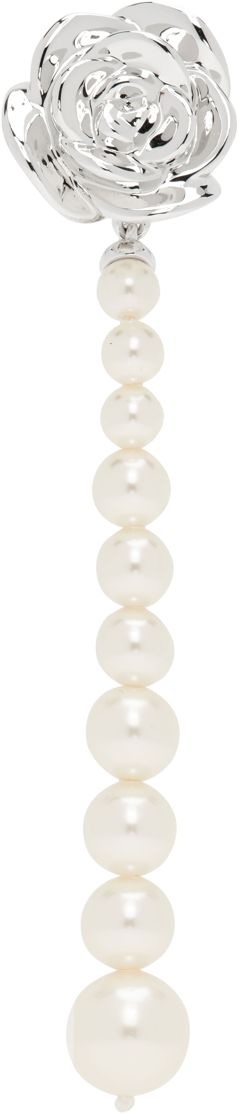Náušnice SHUSHU/TONG YVMIN Edition Pearl String Rose Single Earring Biela | 22318SLV00DN, 0