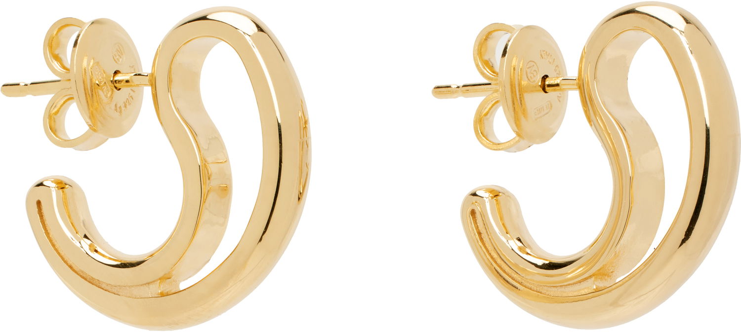 Náušnice Bottega Veneta Small Frills Gold Earrings Žltá | 804846 VAHU0, 1
