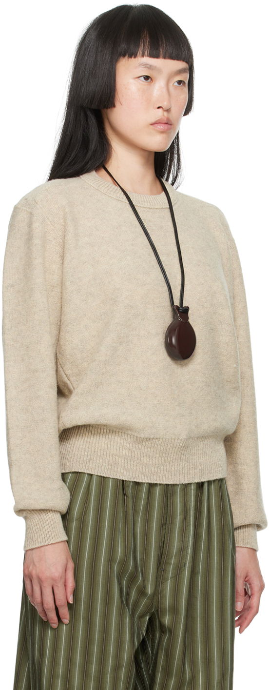 Sveter LEMAIRE Tilted Sweater Béžová | TO1087 LK085, 1