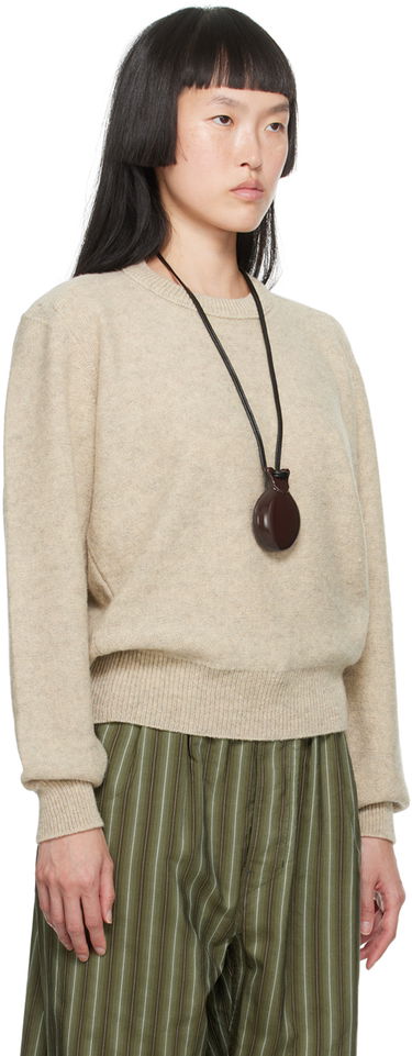 Sveter LEMAIRE Tilted Sweater Béžová | TO1087 LK085, 1