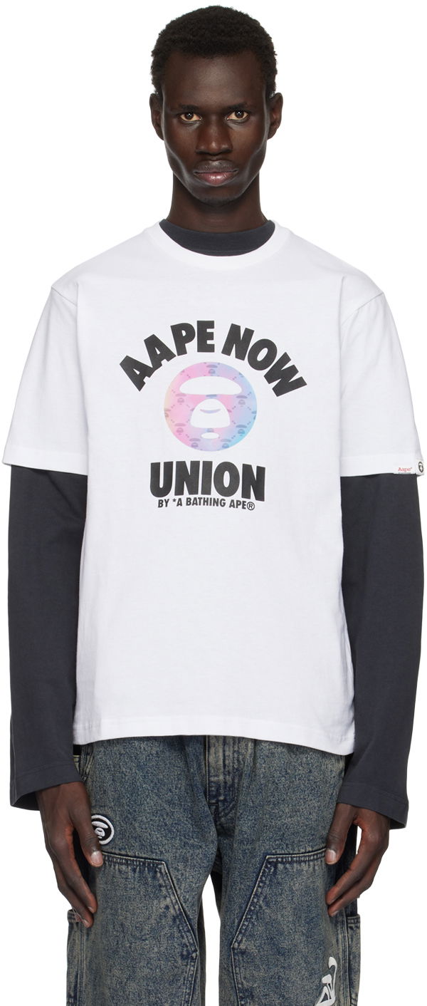 Tričko AAPE by A Bathing Ape AAPE By A Bathing Ape 'Union' T-Shirt Biela | AAPTEM1561XXNWHX, 0