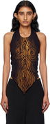 Jean Paul Gaultier Scarf Print Wood Halter Top