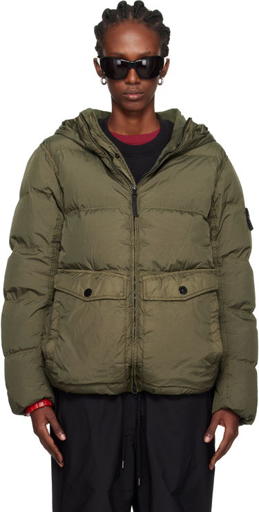 Prešívaná bunda Stone Island Stone Island Crinkle Reps Recycled Nylon Down Jacket Zelené | K2S15 4100011 S0A23, 0