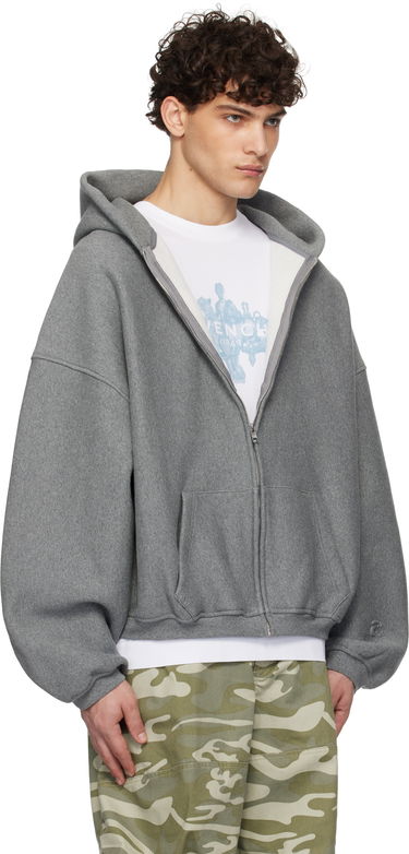 Mikina Alexander Wang Dense Fleece Star Zip-Up Hoodie Šedá | 6CC2242051, 1