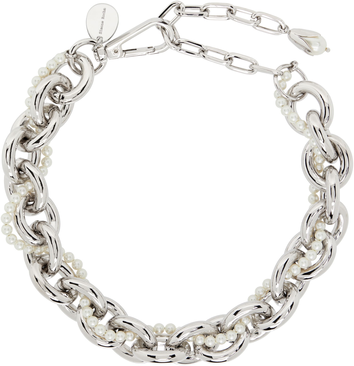 Náhrdelník Simone Rocha Pearl & Chain Choker Necklace Metalická | NKS94 0904, 0