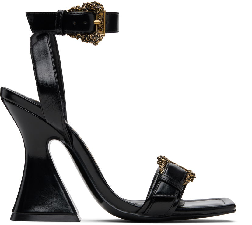 Tenisky a topánky Versace Baroque Buckle Kristen Heeled Sandals Čierna | E79VA3S36_EZSC35