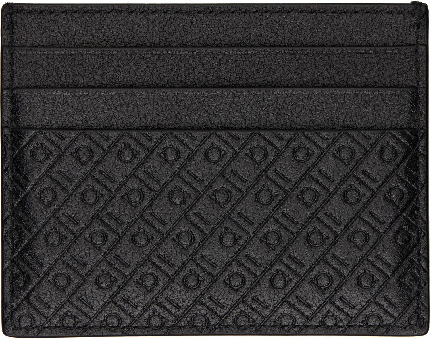 Peňaženka FERRAGAMO Ferragamo Mini Embossed Card Holder Čierna | 780076, 1