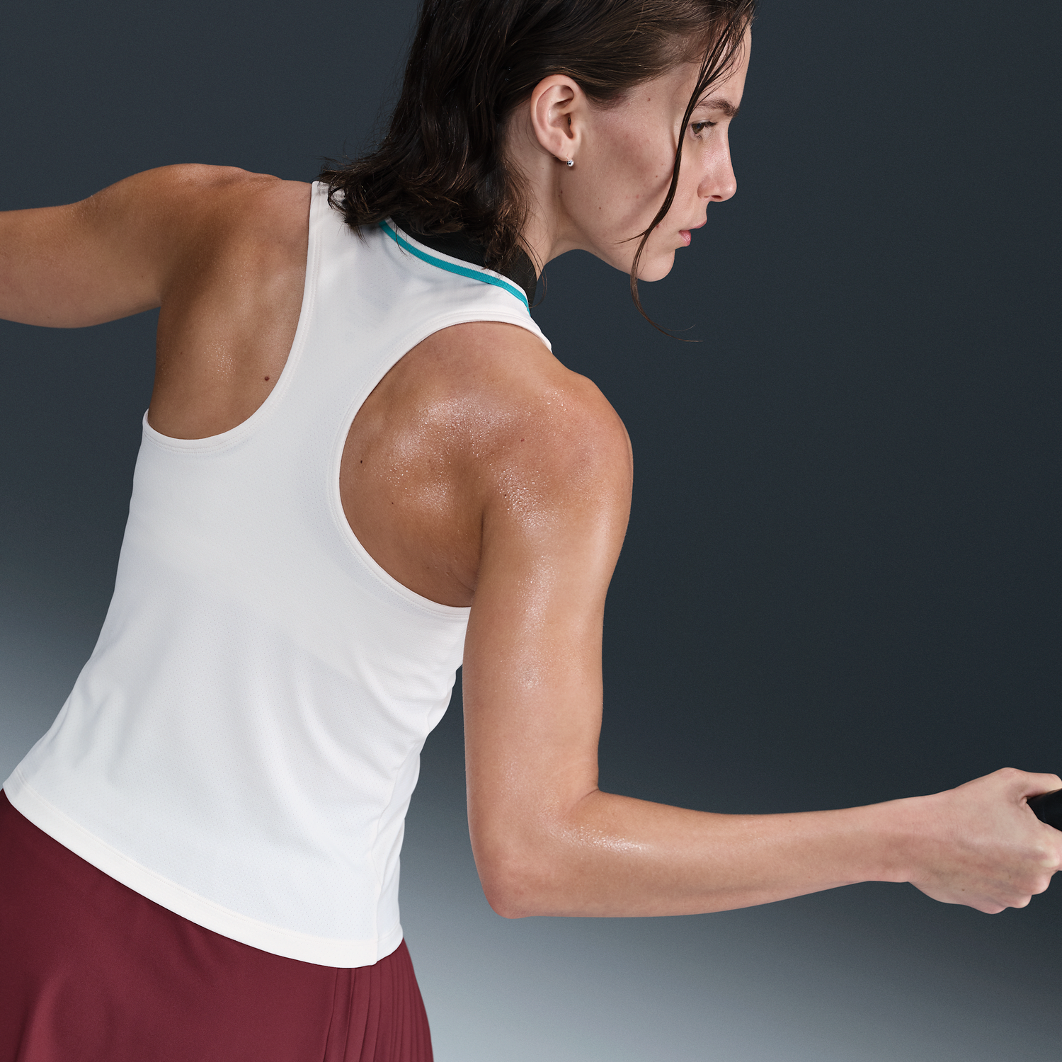 Tielko Nike NikeCourt Slam Dri-FIT Tennis Tank Biela | FZ6752-110, 1