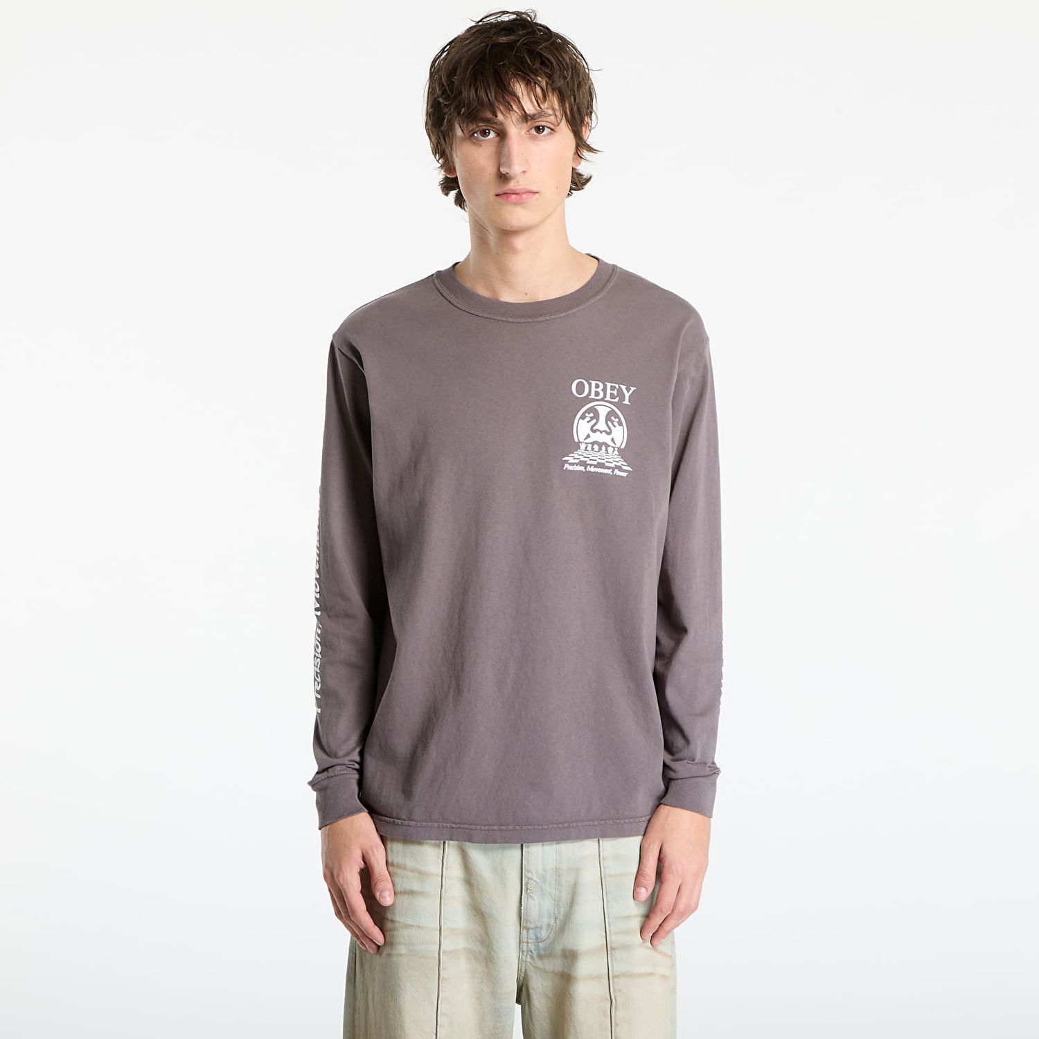 Tričko OBEY Precision Pigment Dusty Black Šedá | 168004226-DBA, 0