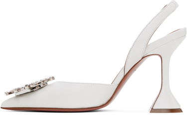 Tenisky a topánky Amina Muaddi Slingback Crystal Pumps Biela | BEGUM SLING CL NAPPA, 2