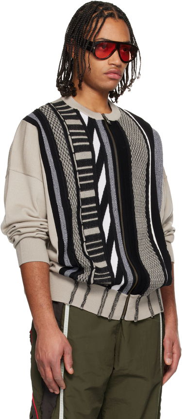 Sveter Martine Rose Martine Rose Multi Stripe Zip Up Crew Sweater Rôznofarebný | 979YA09714, 1