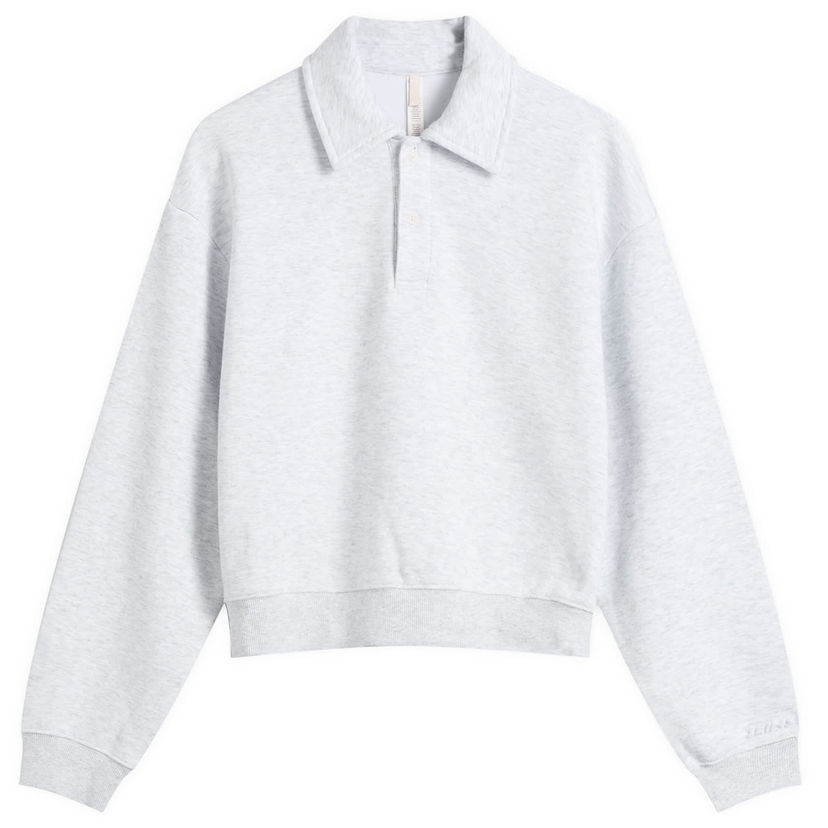 Mikina SKIMS Cotton Fleece Long Sleeve Henley Sweatshirt Šedá | LS-LST-9575W-LHG