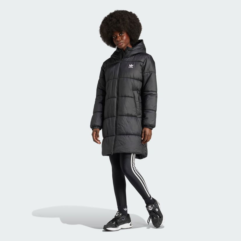 Prešívaná bunda adidas Performance Long Puffer Čierna | IW5858