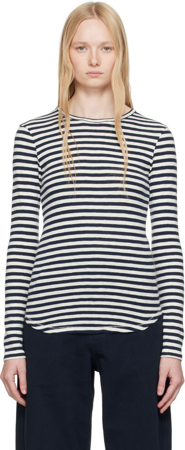 Tričko YMC YMC Earth Stripe Long Sleeve T-Shirt Navy | Q6AZE, 0