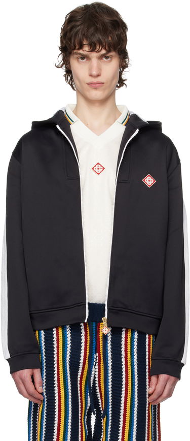 Mikina Casablanca Casablanca Scuba Zip-Up Hoodie Čierna | MPS25-JTP-307-01, 0