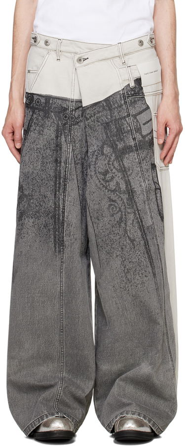 Džínsy Feng Chen Wang Feng Chen Wang Paneled Jeans Šedá | FUF18TR07, 0