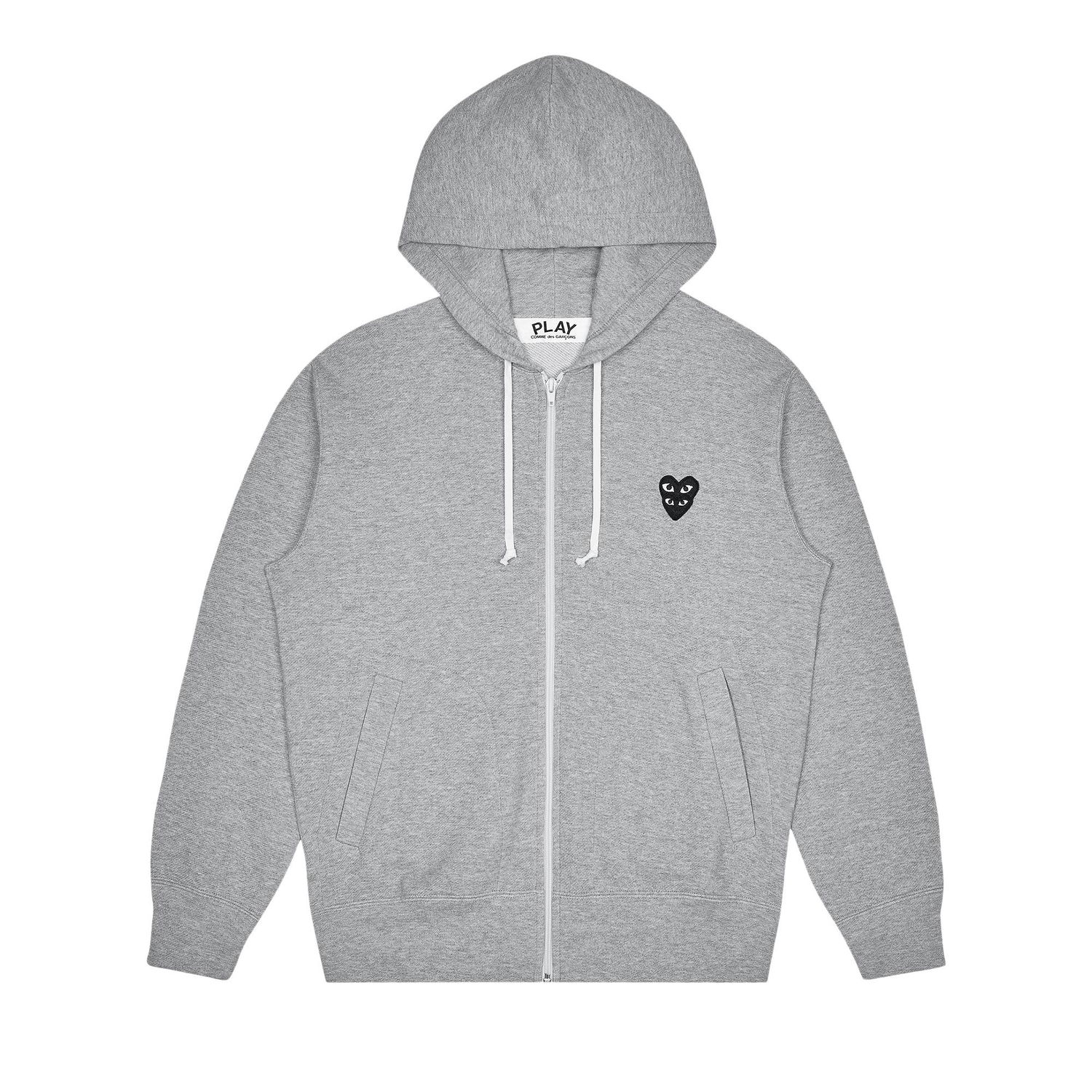 Mikina Comme des Garçons PLAY Stacked Heart Zip Hoodie Šedá | AZ T302 051 1, 1
