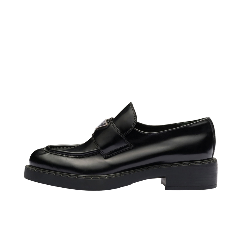 Tenisky a topánky Prada Chocolate 50mm Loafer Black Brushed Leather Hnedá | 1D246M_ULS_F0002_F_B050