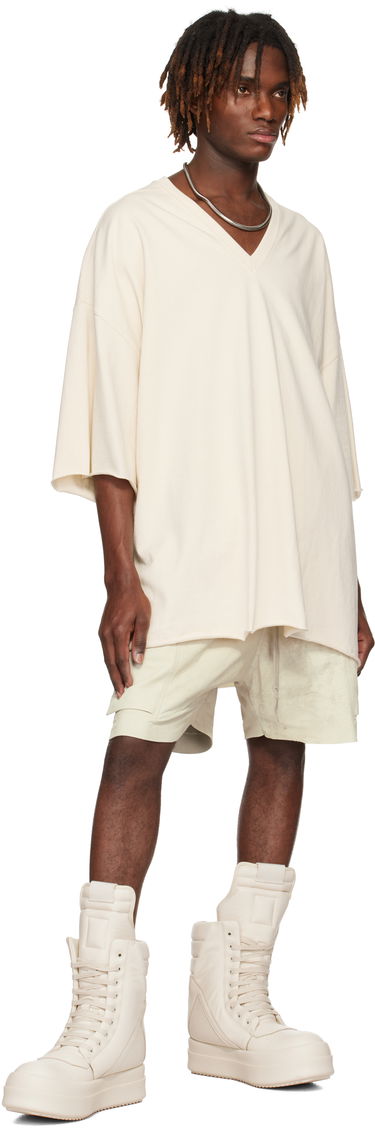 Tričko Rick Owens Rick Owens Hollywood V-Neck T-Shirt Béžová | RU01E5279 BA, 3