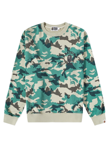 Mikina BAPE Woodland Camo Loose Fit Crew Sweat Olive Drab Zelené | 001SWJ301011M-OD