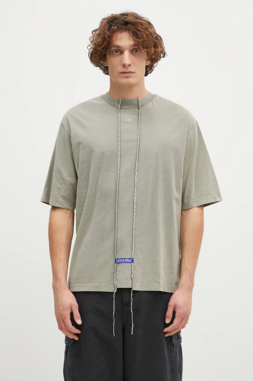 Tričko A-COLD-WALL* Oversized T-Shirt With Raw-Edge Details Zelené | ACWMTS200, 0