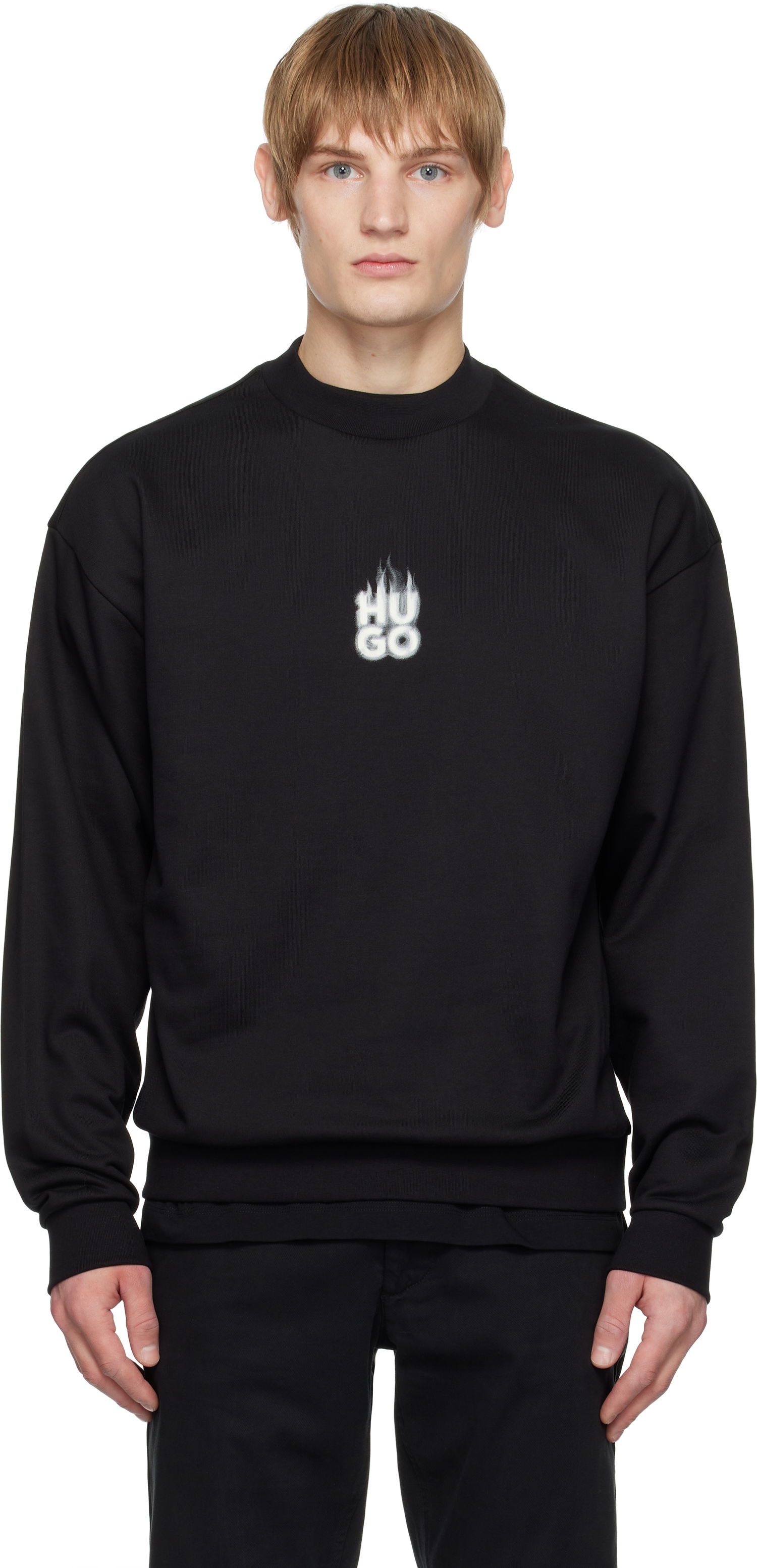 Mikina BOSS Flame Logo Sweatshirt Čierna | 50530427, 0