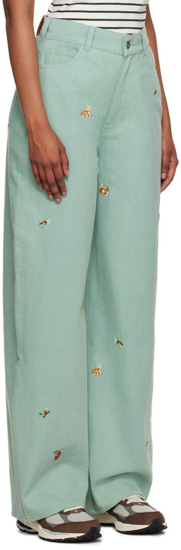 Džínsy YMC YMC Embroidered Papa Jeans Zelené | Q4UAF, 1