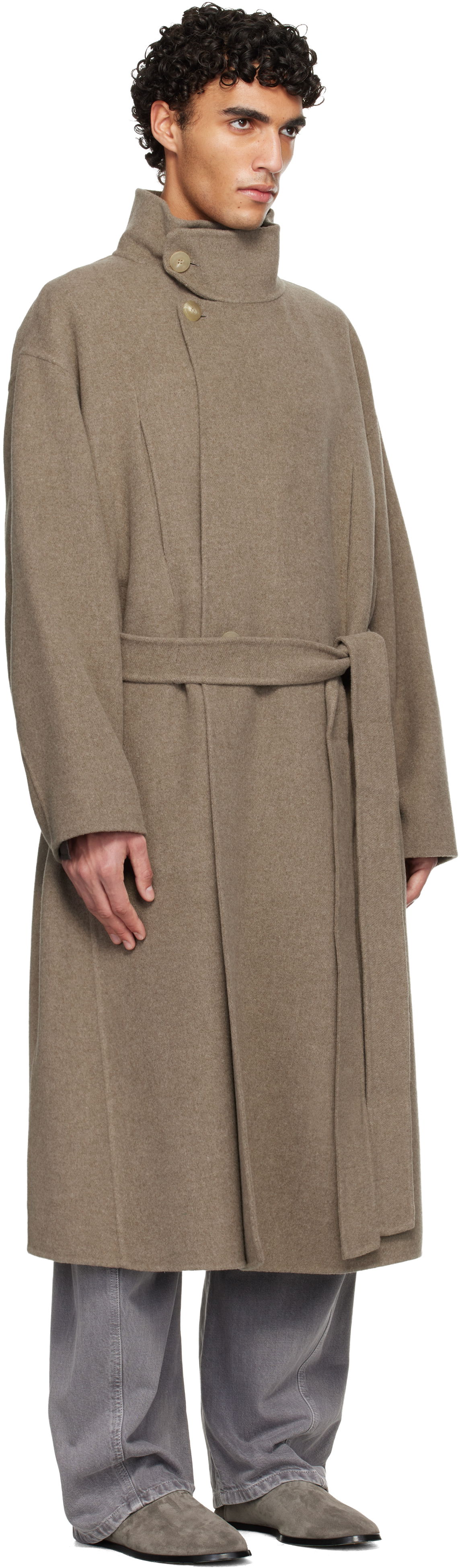Kabáty Fear of God Wool Cashmere Highneck Wrap Coat Béžová | FG25FW64-642DWC-207, 1