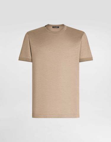 Tričko Dolce & Gabbana Dolce & Gabbana Short-Sleeved Silk T-Shirt Béžová | G8ST1TFU75FS8233, 0