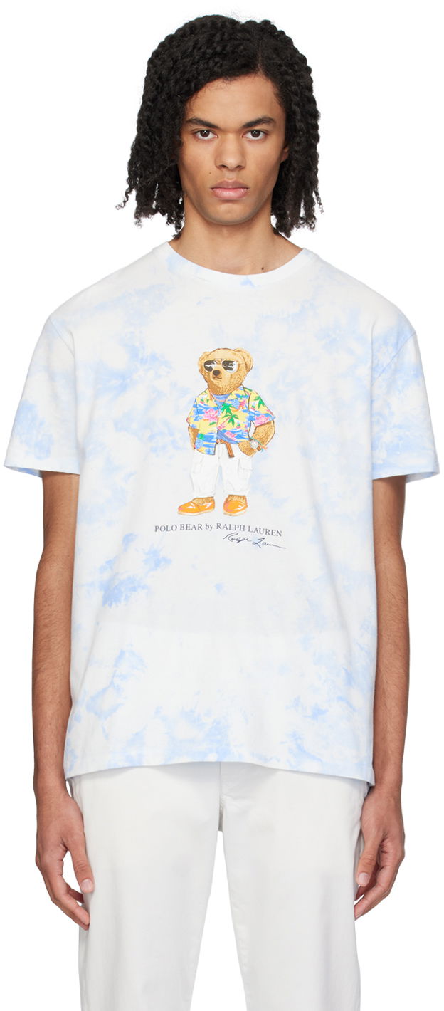 Tričko Polo by Ralph Lauren White & Blue Beach Club Bear T-Shirt Biela | 710934699001, 0