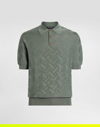 Dolce & Gabbana Micro-dot Stitch Silk Polo Shirt