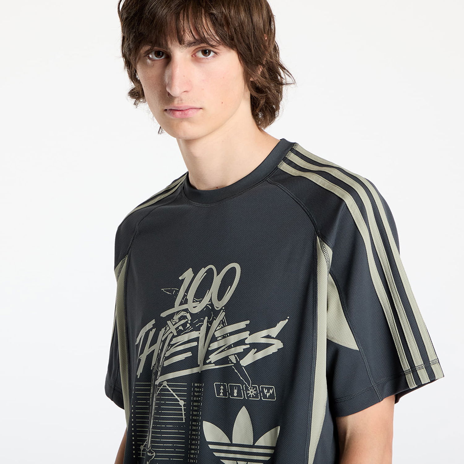 Tričko adidas Originals 100 Thieves T-Shirt Šedá | JM3259, 1