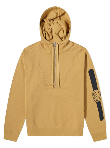 Mikina Gucci Half Zip Popover Logo Hoody Béžová | 627079-XJCOH-2101