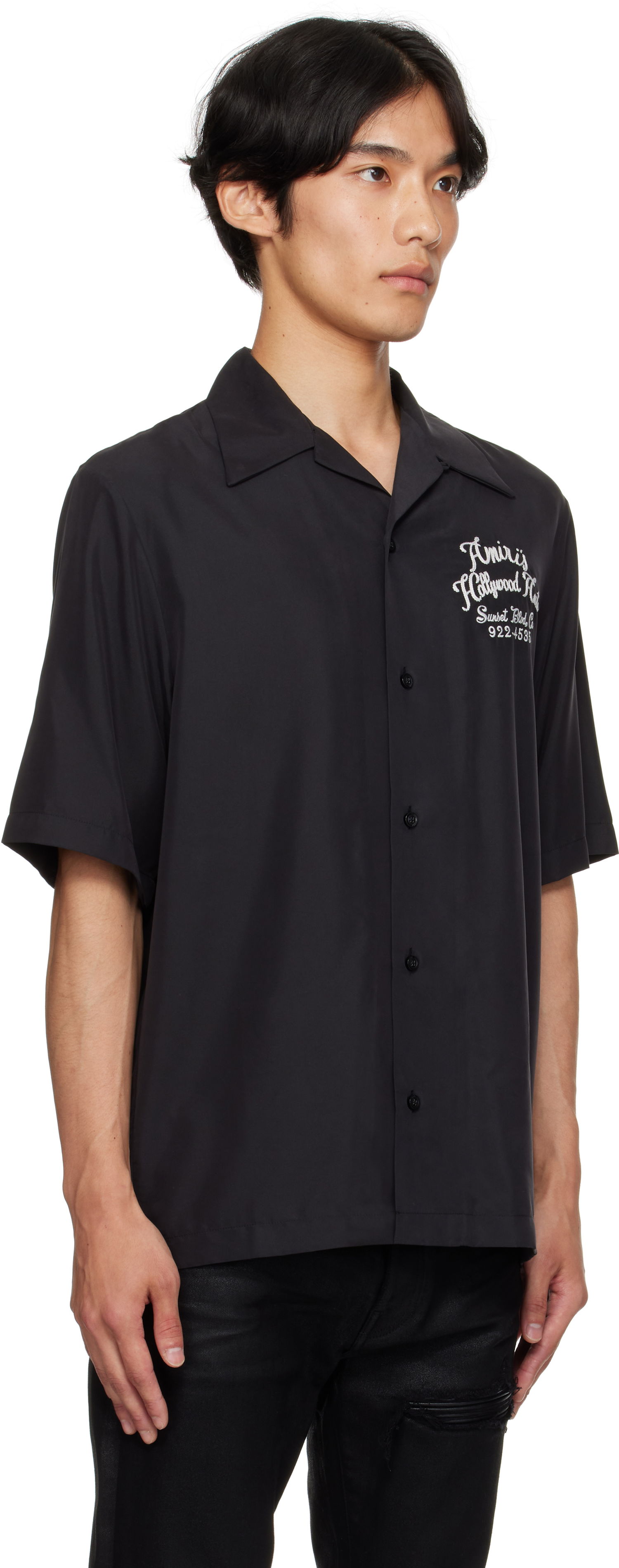 Košeľa AMIRI AMIRI 'Hollywood Auto' Bowling Shirt Čierna | AMSTCA1166, 1