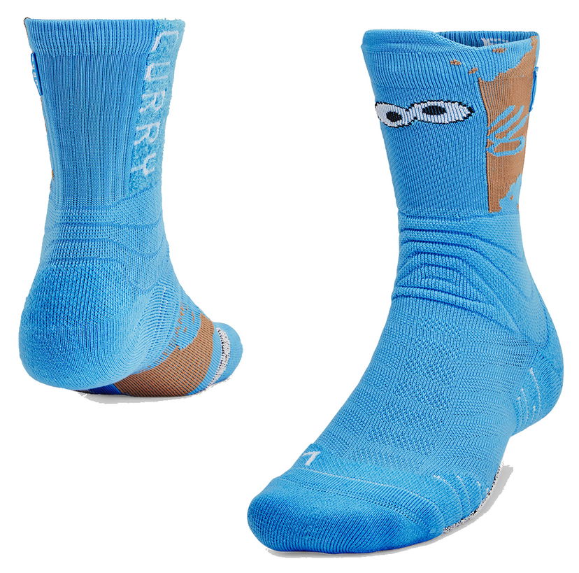 Ponožky Under Armour Curry Playmaker Character Eyes Mid-Crew Socks Modrá | 1358779-444