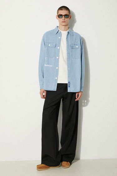 Košeľa AAPE by A Bathing Ape AAPE Regular Fit Denim Shirt Modrá | AAPSTM8472XXM, 1