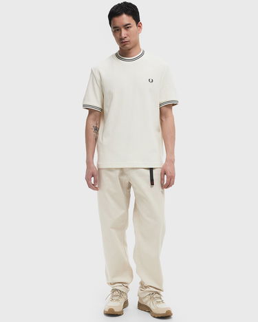 Tričko Fred Perry Fred Perry Ribbed Jersey T-Shirt, XXL Biela | M8679-S64, 1