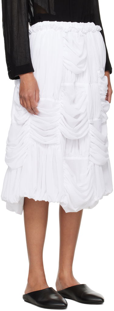 Sukňa Comme des Garçons Comme des Garçons Ruched Midi Skirt Biela | RM-S016-051, 1