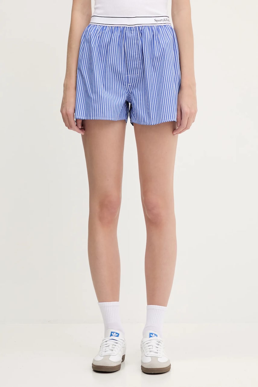 Šortky Sporty & Rich Sporty & Rich Serif Logo High Waist Shorts Modrá | SH015612300ST02, 0