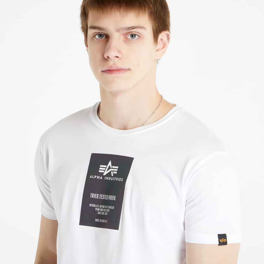 Tričko Alpha Industries Rainbow Reflective Label T-shirt Biela | 126501RR-09, 1