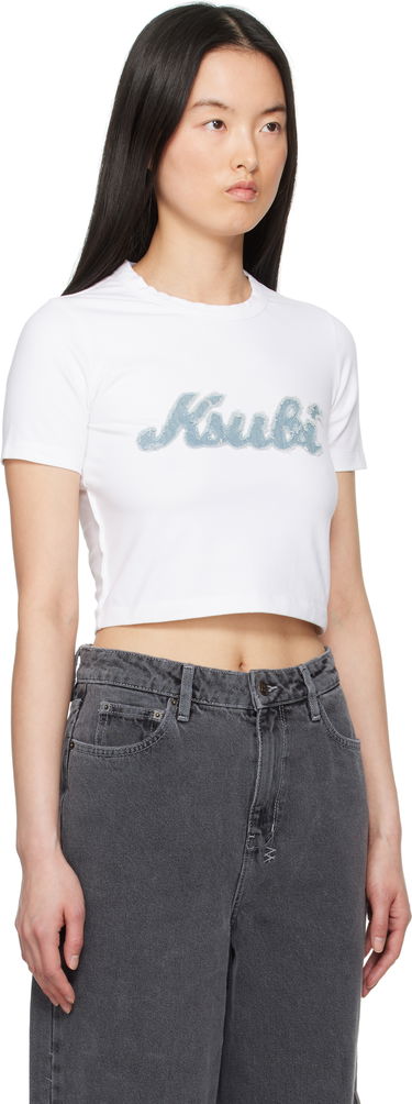 Crop Top Ksubi Ksubi Homerun Baby Cropped T-Shirt Biela | WSP25TE011, 1