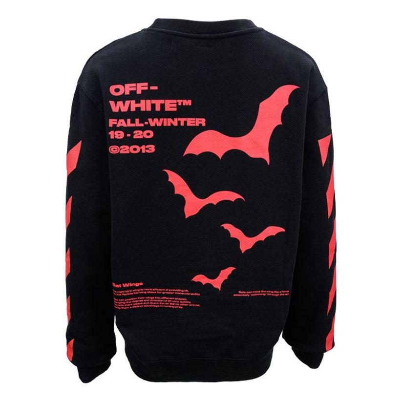 Mikina Off-White Off-White Bats Logo Slim-Fit Sweater Čierna | OMBA025E19D250071020